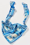 By Anthropologie Stamp Printed Hair Scarf In Blue