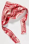 By Anthropologie Stamp Printed Hair Scarf In Red