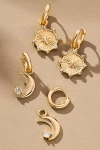 By Anthropologie Starry Night Charm Huggie Hoop Earrings, Set Of 2 In Gold