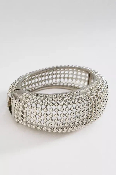 By Anthropologie Statement Hinge Bangle In Silver