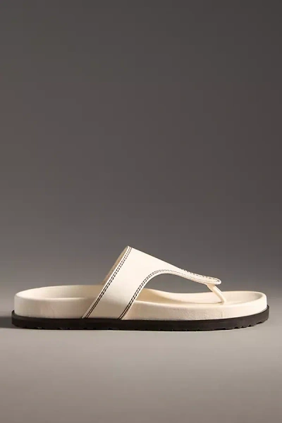 By Anthropologie Stitched Platform Thong Sandals