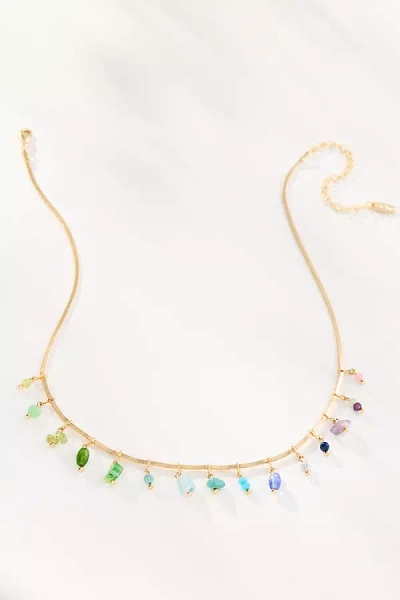 By Anthropologie Stone & Crystal Multi Charm Necklace