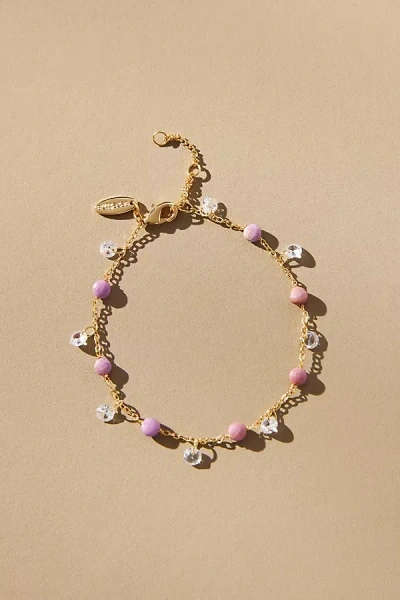 By Anthropologie Stone Charm Bracelet In Purple