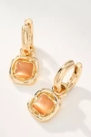 By Anthropologie Stone Charm Huggie Hoop Earrings In Orange