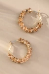 By Anthropologie Stone Cluster Hoop Earrings In Orange