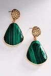 By Anthropologie Stone Drop Earrings In Green