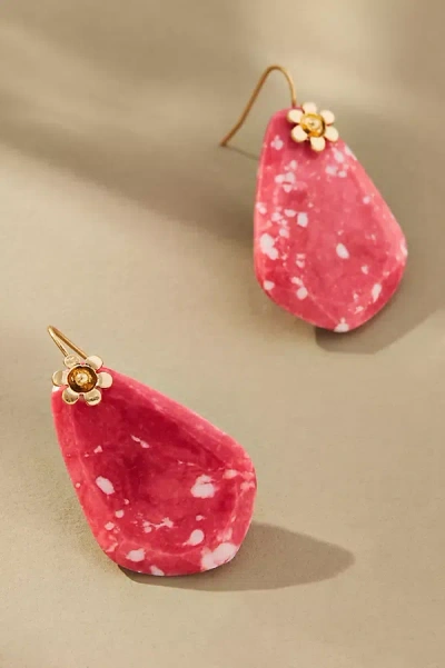 By Anthropologie Stone Drop Earrings In Pink
