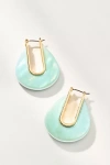 By Anthropologie Stone Droplet Hoop Earrings