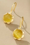 By Anthropologie Stone Fishhook Drop Earrings In Yellow