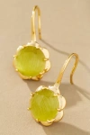 By Anthropologie Stone Fishhook Drop Earrings In Green