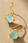 By Anthropologie Stone Fishhook Drop Earrings In Blue