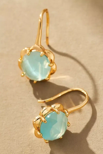 By Anthropologie Stone Fishhook Drop Earrings In Blue