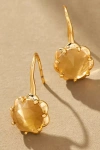 By Anthropologie Stone Fishhook Drop Earrings In Brown