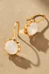 By Anthropologie Stone Fishhook Drop Earrings In White