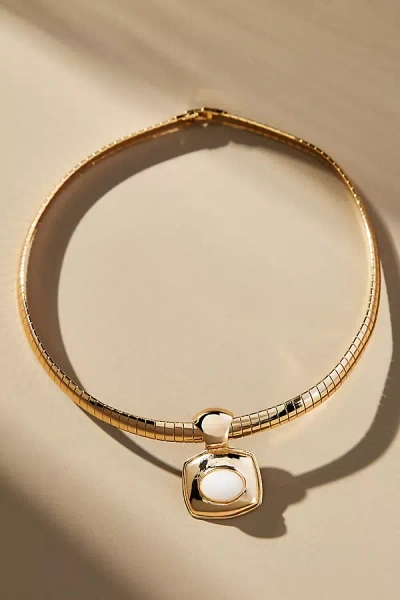 By Anthropologie Stone Pendant Collar Necklace In Gold
