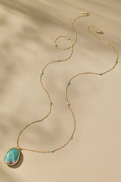 By Anthropologie Stone Pendant Necklace In Blue