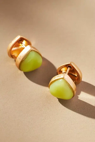 By Anthropologie Stone Post Earrings In Green