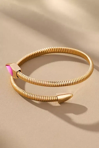 By Anthropologie Stone Serpent Wrap Bracelet In Pink