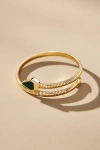 By Anthropologie Stone Serpent Wrap Bracelet In Green
