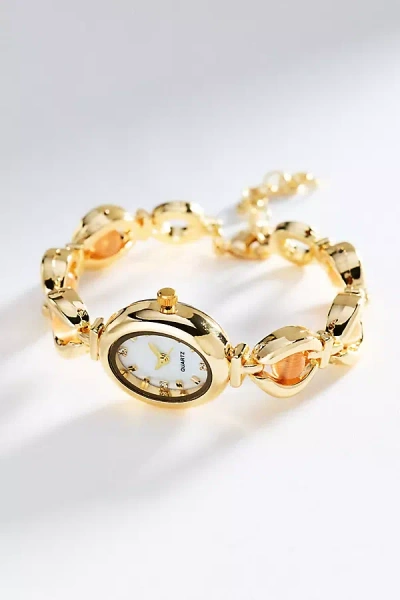 By Anthropologie Stone Watch Bracelet In Gold