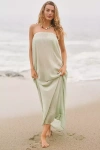By Anthropologie Strapless Gauze Maxi Dress In Blue