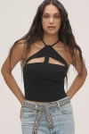 By Anthropologie Strappy Cutout Halter Tank Top