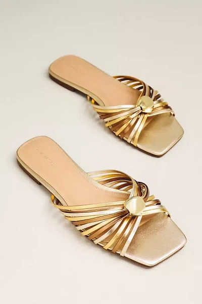 By Anthropologie Strappy Square-toe Slide Sandals In Multi