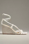 By Anthropologie Strappy Wedge Heels In White