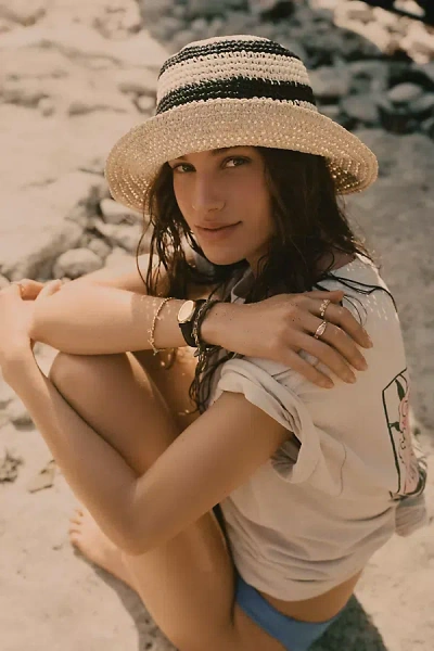 By Anthropologie Straw Bucket Hat In Transparent