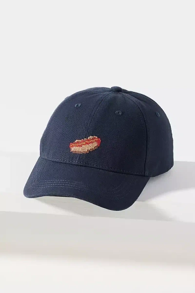 By Anthropologie Strawberry Embroidered Baseball Cap In Blue