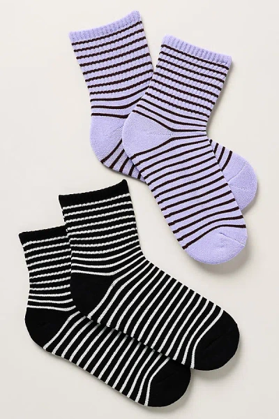 By Anthropologie Stripe Crew Socks, Set Of 2 In Multi