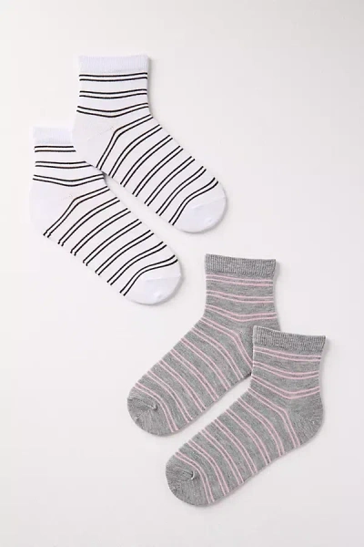 By Anthropologie Stripe Trouser Socks, Set Of 2 In Multi