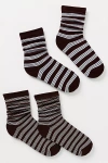 By Anthropologie Striped Crew Socks, Set Of 2 In Multi