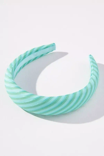 By Anthropologie Striped Puffy Headband In Blue