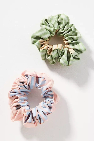 By Anthropologie Striped Scrunchies, Set Of 2 In Multi