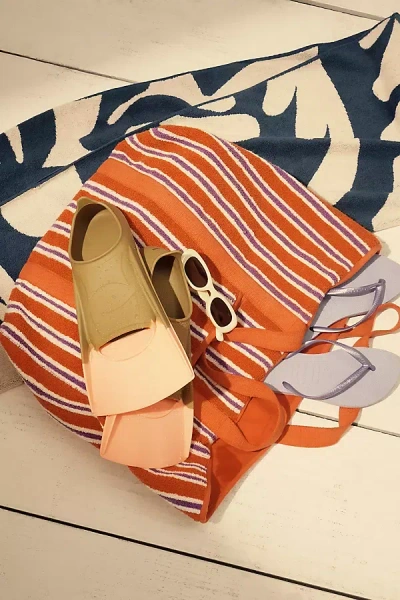 By Anthropologie Striped Terry Summer Tote In Brown