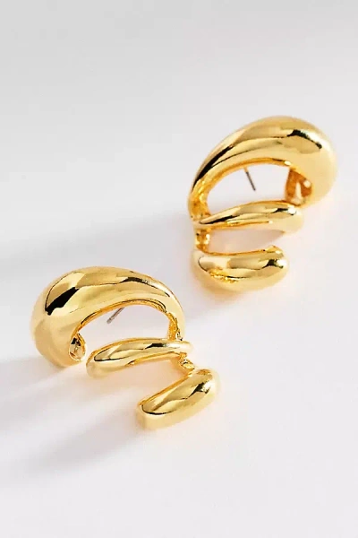 By Anthropologie Structural Swirl Earrings In Gold