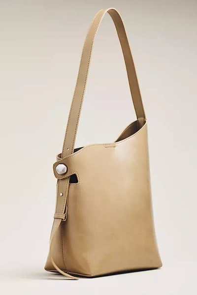 By Anthropologie Structured Angular Shoulder Bag In Sand