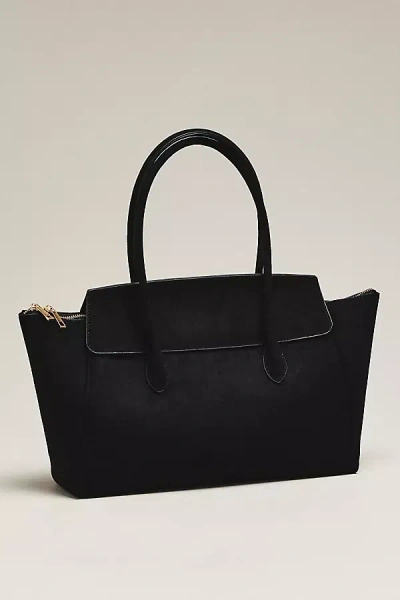 By Anthropologie Structured Foldover Satchel In Black