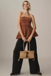 By Anthropologie Structured Shoulder Bag In Sand