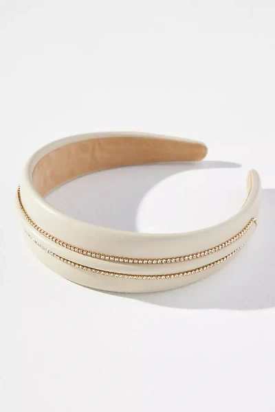 By Anthropologie Studded Faux Leather Headband In Neutral