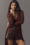 By Anthropologie Studded Faux Leather Shorts In Brown