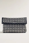 By Anthropologie Studded Foldover Clutch In Black