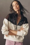 By Anthropologie Studded Half-zip Sweatshirt In Multi