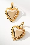 By Anthropologie Studded Heart Charm Huggie Earrings In Gold