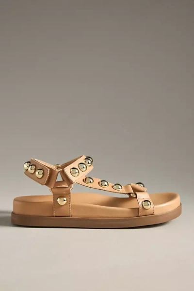 By Anthropologie Studded Leather Sport Sandals In Brown