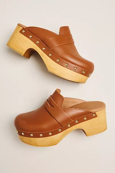 By Anthropologie Studded Loafer Wood-bottom Clogs In Multi