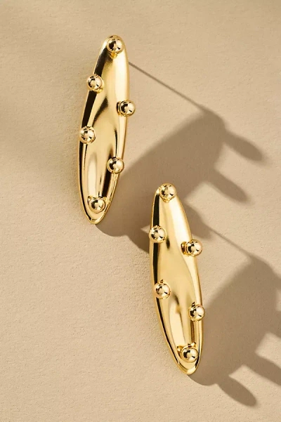 By Anthropologie Studded Long Drop Earrings In Gold