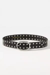 By Anthropologie Studded Oval Buckle Belt In Black