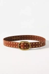By Anthropologie Studded Oval Buckle Belt In Brown